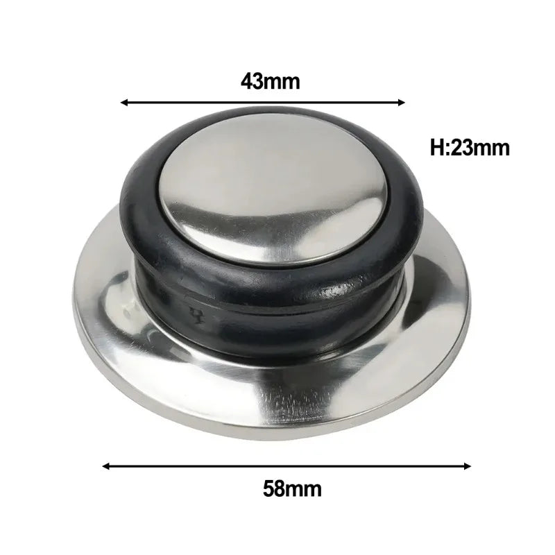 2-Pack Universal Pot Lid Knob Replacement – Black Stainless Steel Cookware Replacement Part Zpaxo
