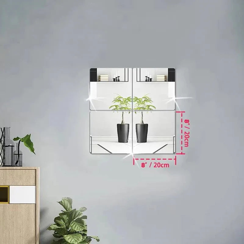 3D Self-adhesive Mirror Wall Stickers 4 20 Suitable DIY Decoration
