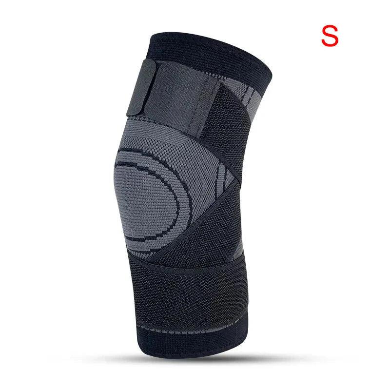 Knee Compressions Sleeve Adjustable Sports Knee Pad Patella Stabilizer Brace Support For Hiking Soccer Basketball Running Sport Zpaxo S-Black