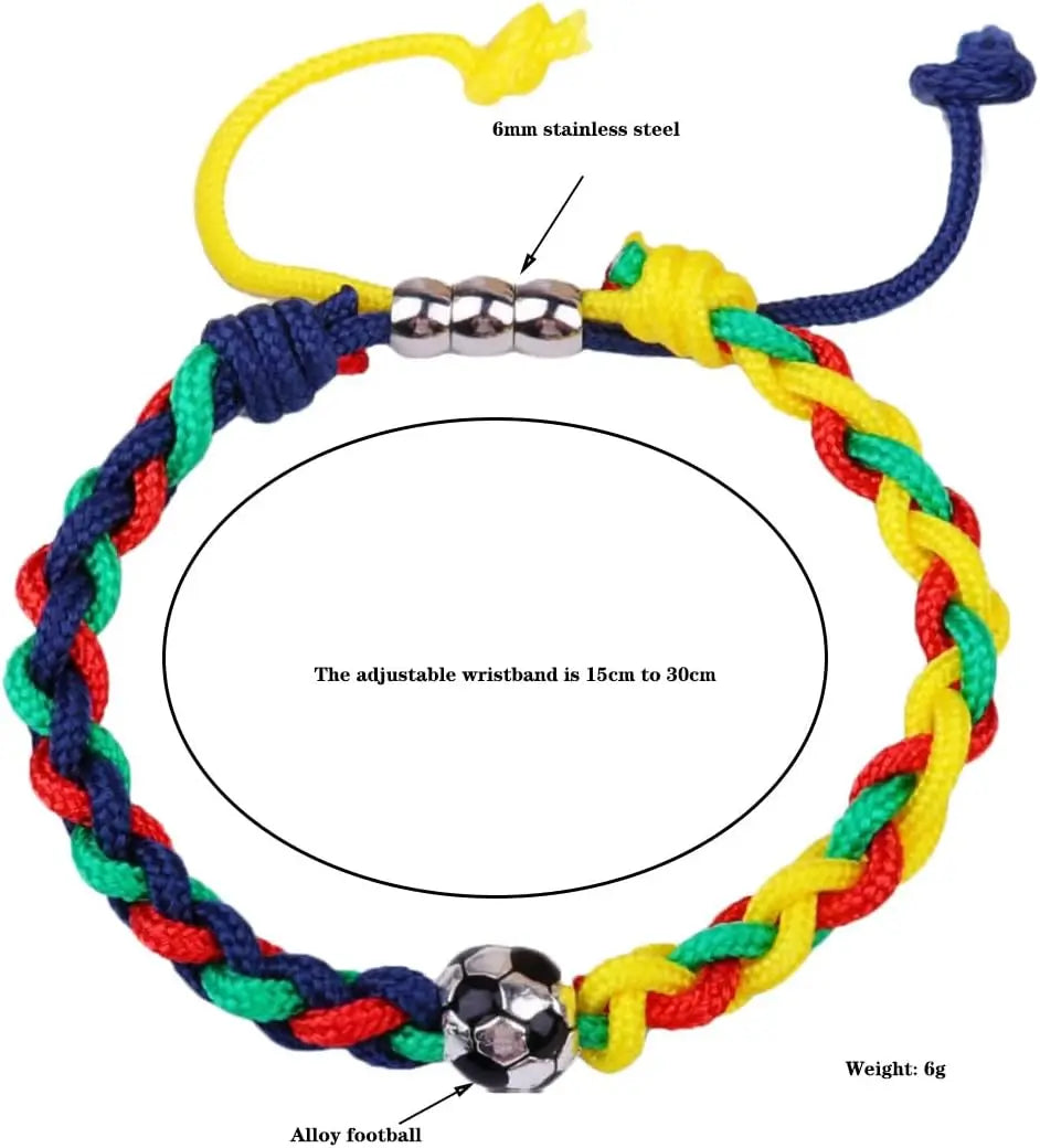 Soccer Game Series Paracord Bracelet Polymer Clay Woven Sports Rope