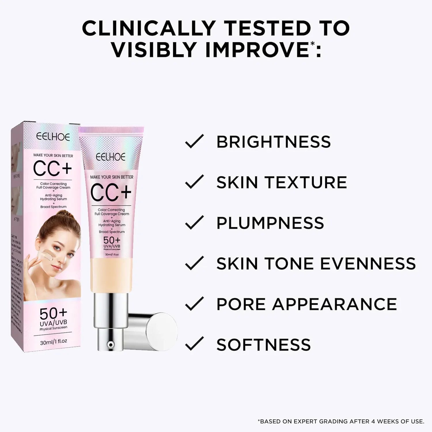 Eelhoe CC Cream Foundation SPF 50 – Concealer & Moisturizer CC Cream Foundation Zpaxo