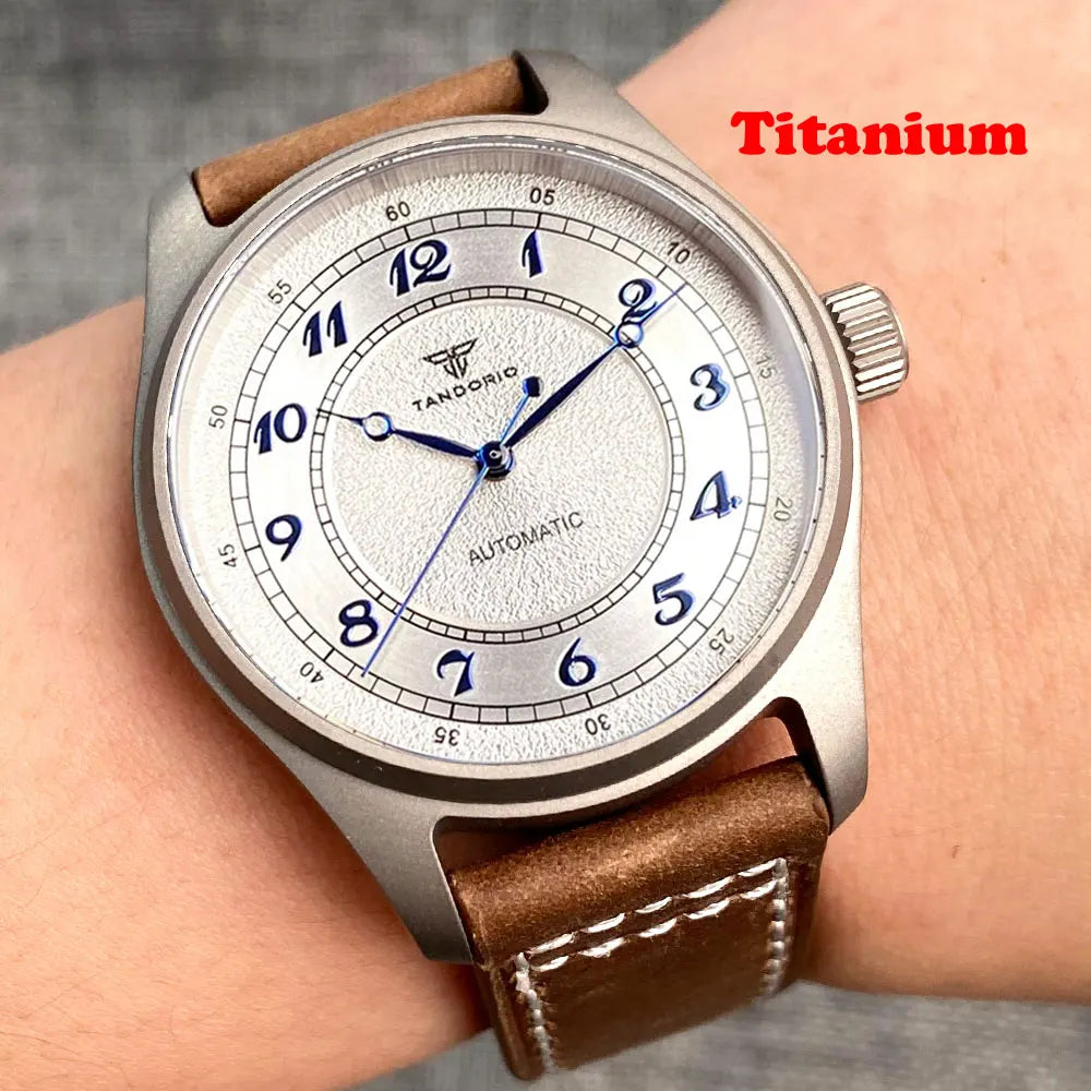 Titanium 39mm Tandorio 20ATM Dive Miyota NH35 PT Automatic Mechanical Watch Men Sapphire Leisure Wristwatch Waterproof Watches Zpaxo titanium case B Miyota 8215