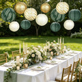 12-Piece Sage Green Hanging Paper Lanterns Wedding Decoration Rustic