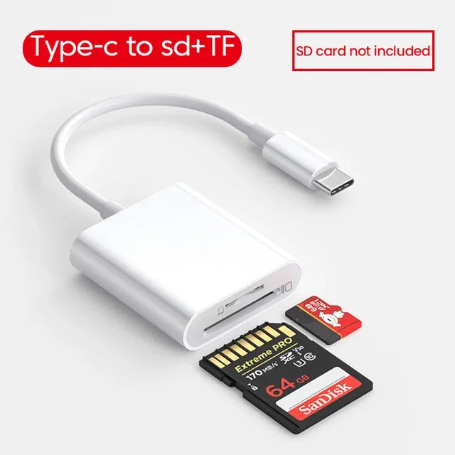 Type-c Interface Card Reader SD TF Memory Mobile OTG Adapter Zpaxo two-in-one