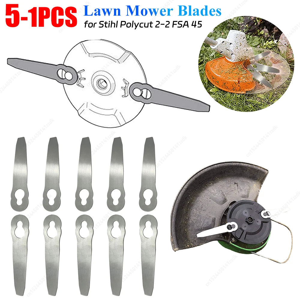1- Stainless Steel Lawn Mower Blade Mowing Machine Blades Grass Zpaxo