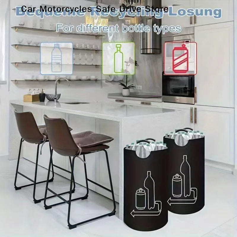 CMLarge Capacity Empty Bottle Storage Basket Folding Recycling Bin