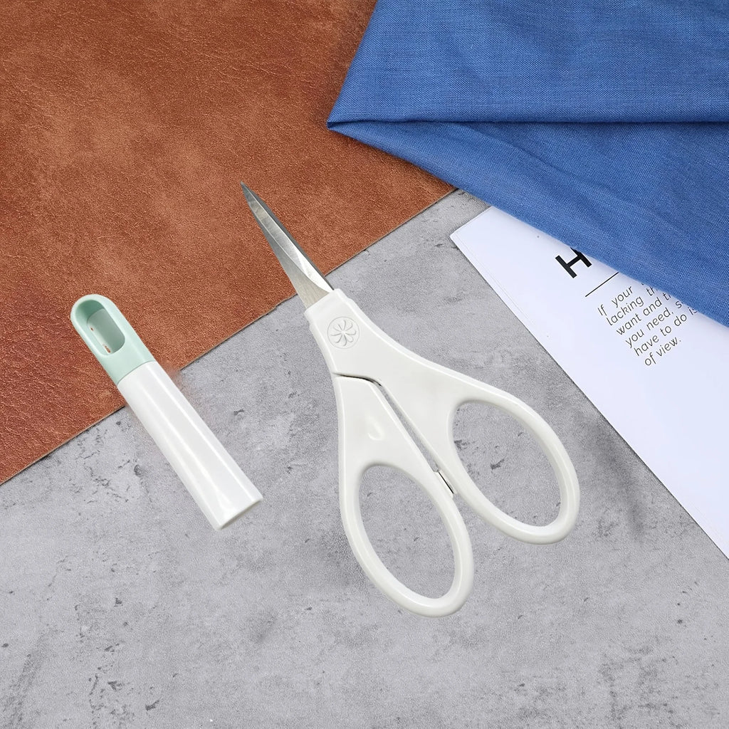 2PCS Precision Craft Scissors, Stainless Steel Blades with Safety Cap, Ultra Sharp Tip, Available in Gold, Green, Gray, For Pape Zpaxo