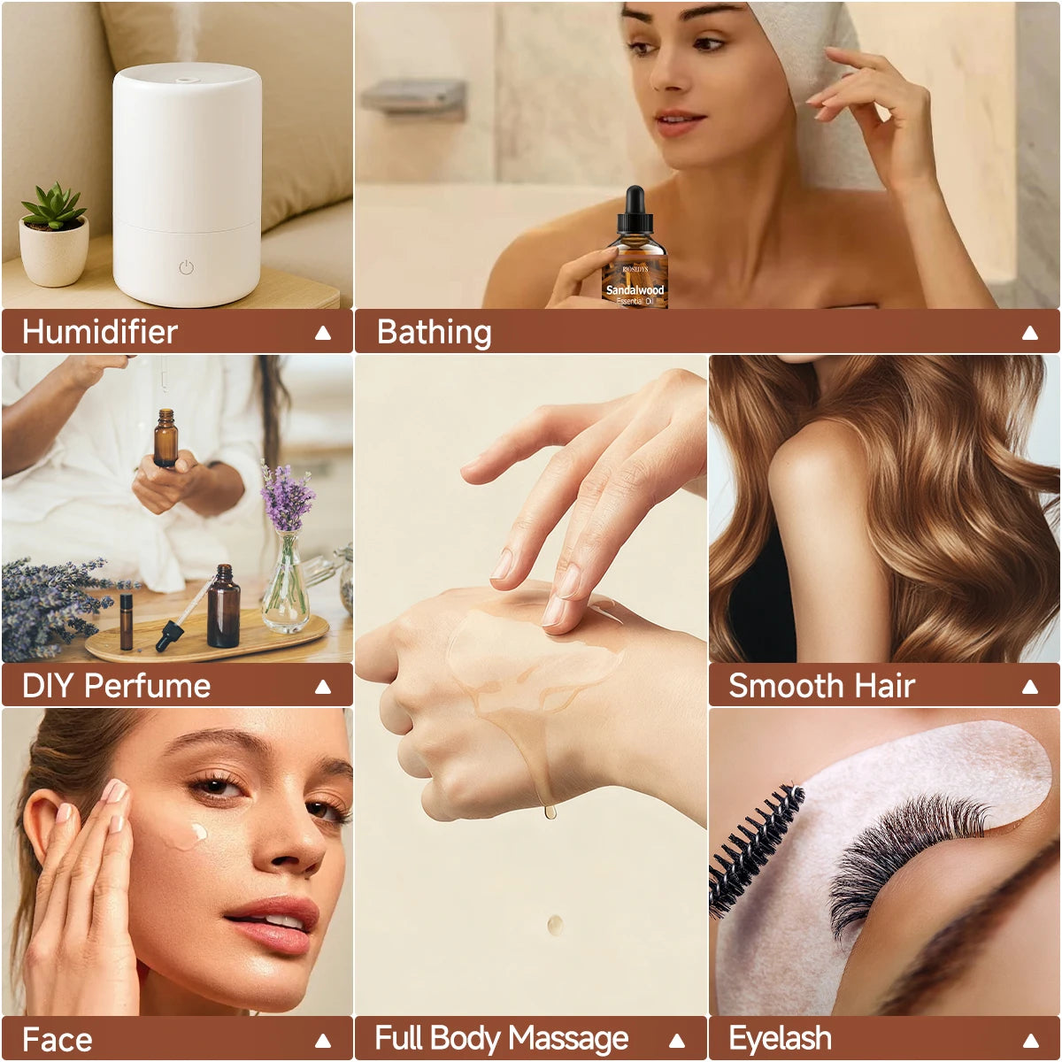 Sandalwood essential oil natural fragrance, is suitable for body massage treatments ,hair care anddiffuser Zpaxo