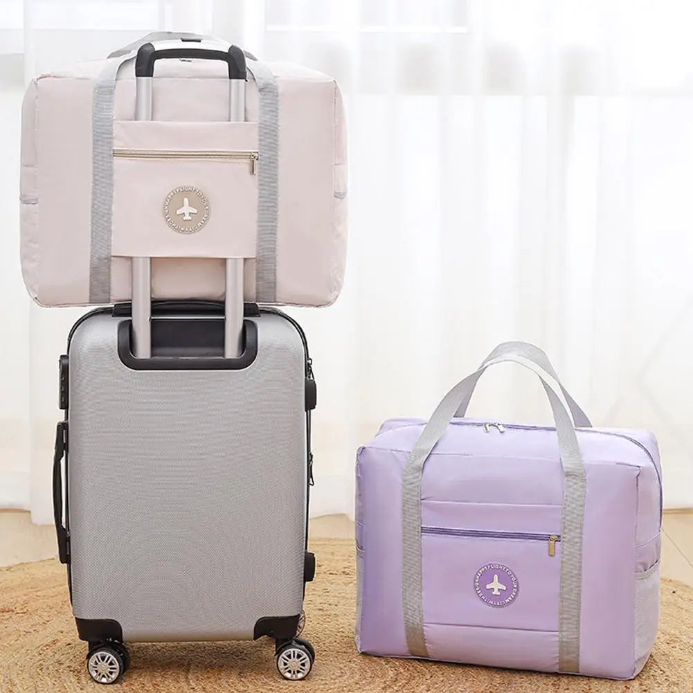 1pc Oxford Foldable Luggage Bag round Label Travel Bag Carry-On Suitcase Moving Packing Bag Storage Bag for Airplane Trips Zpaxo