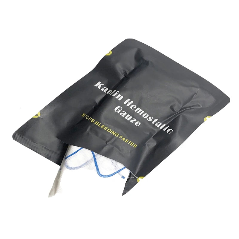 Hemostatic Kaolin Gauze Combat Emergency Trauma Z-Fold Soluble For Ifak Tactical Military First Aid Kit Medical Wound Dressing Zpaxo