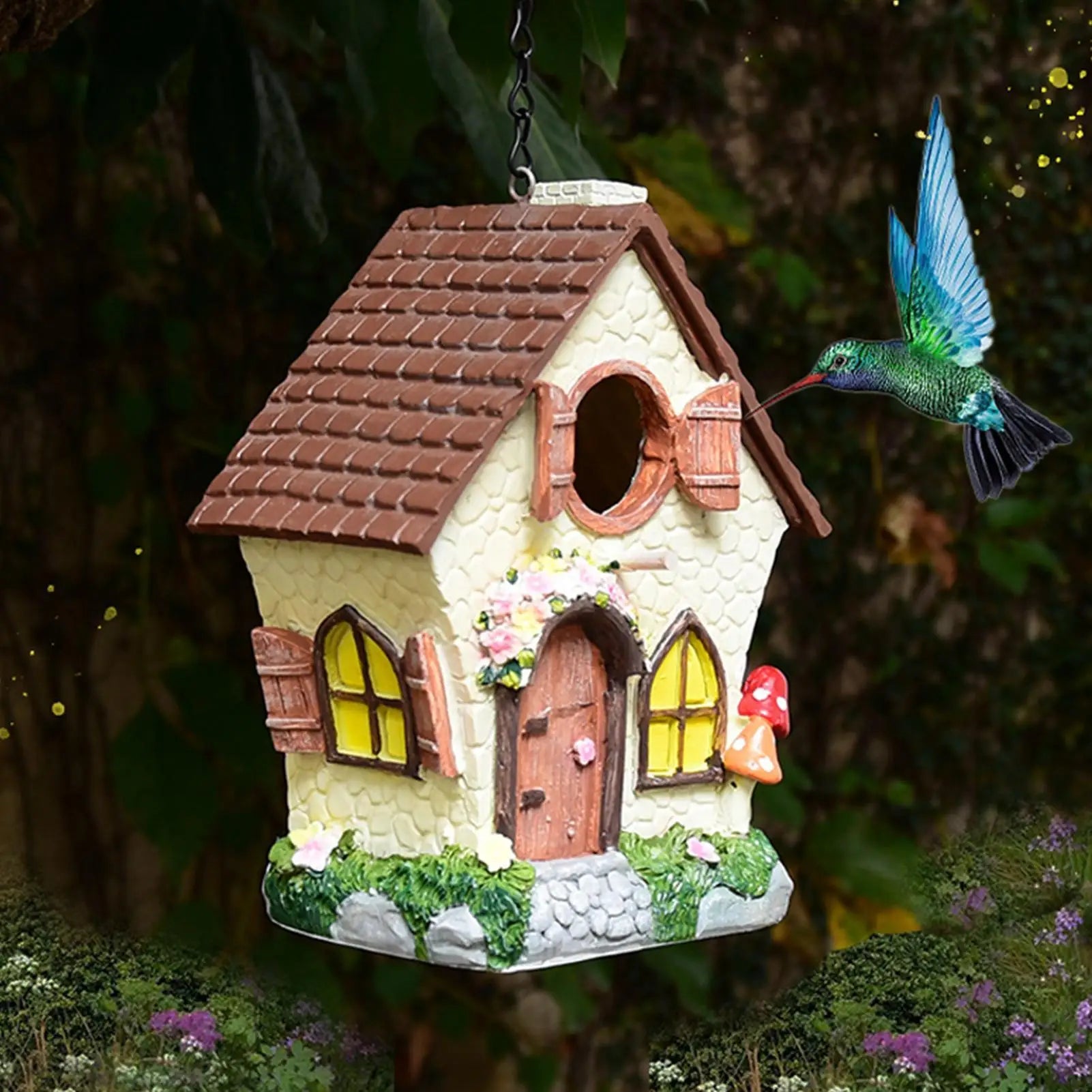Bird House Windproof Resin Nesting Decoration Chain Waterproof
