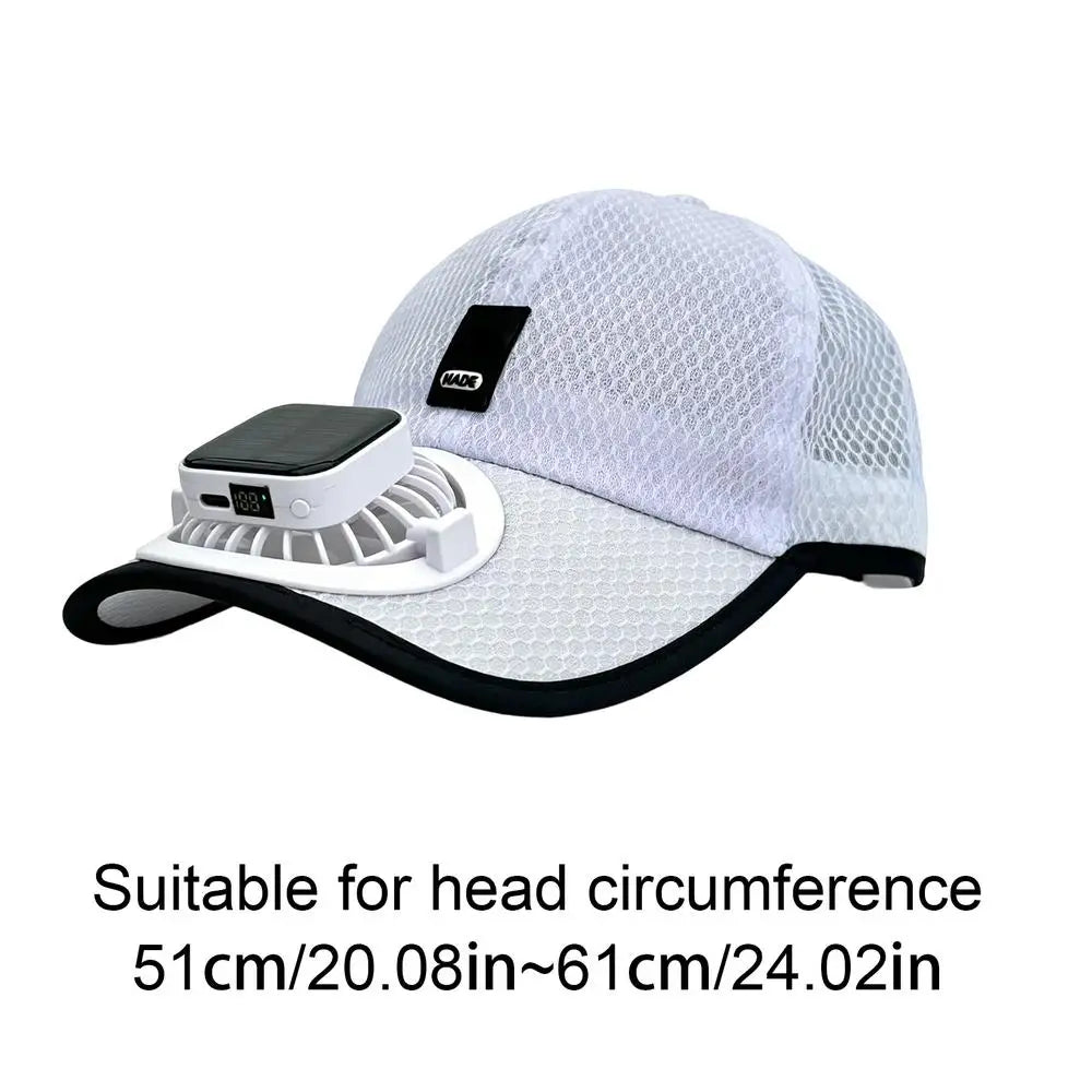 Solar Fan Baseballs Cap Wind Blower Sun Protection Headwear USB Zpaxo D