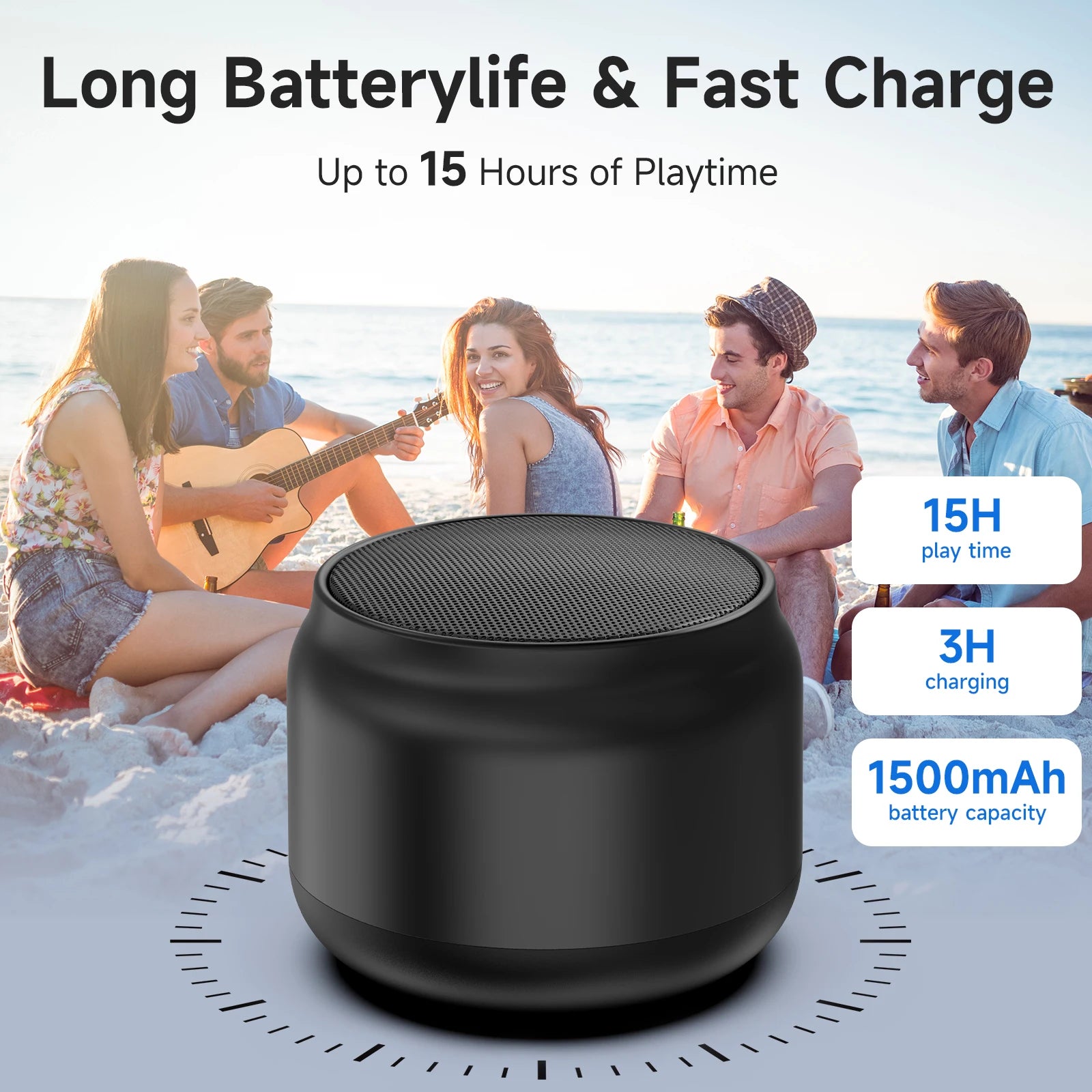 Bluetooth Speaker Portable Wireless V5 3 Loud Stereo Sound 8H