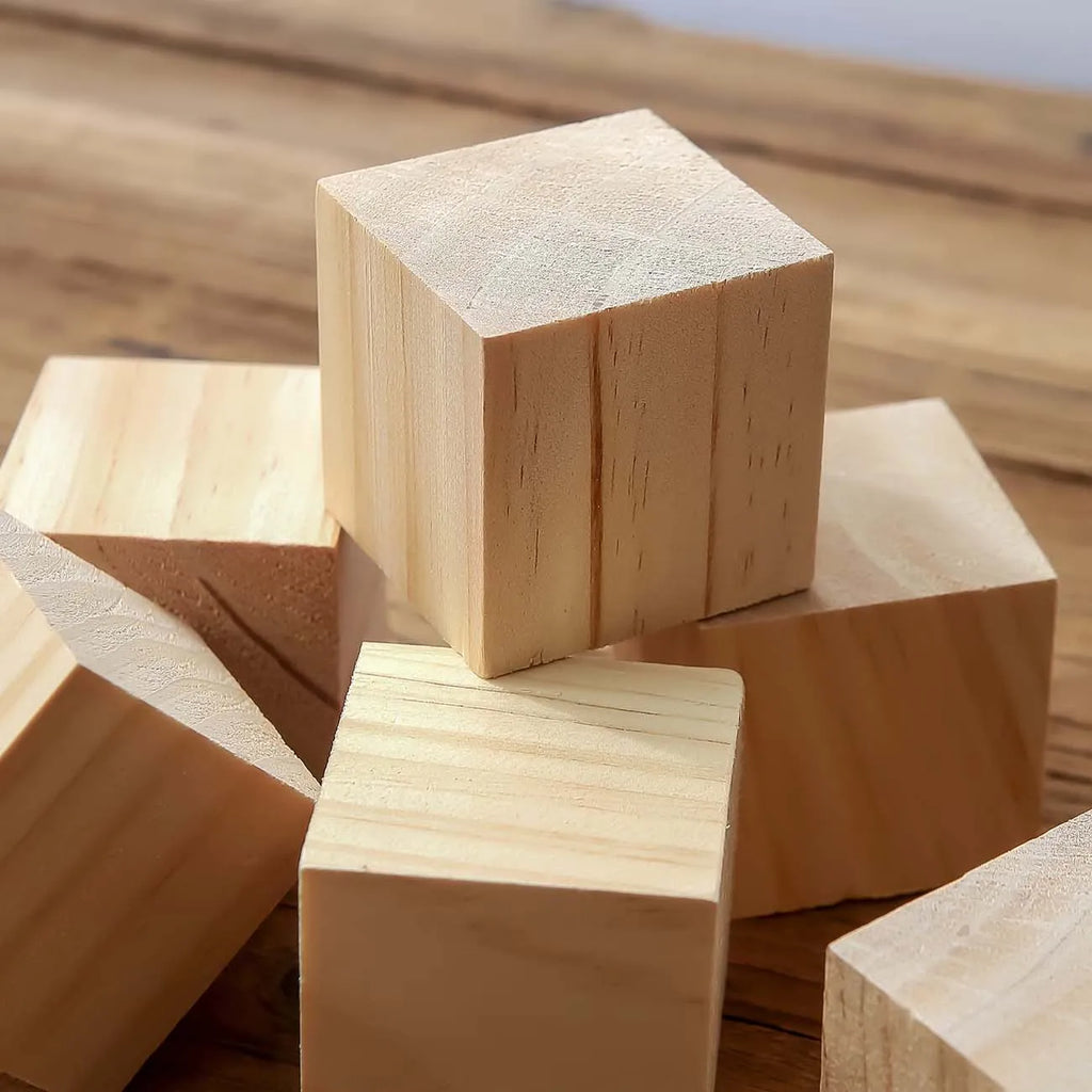 4-Pack 4CM Wood Cube Blocks – DIY Craft, Painting & Models Wood Craft Blocks Zpaxo 4CM 4PCS