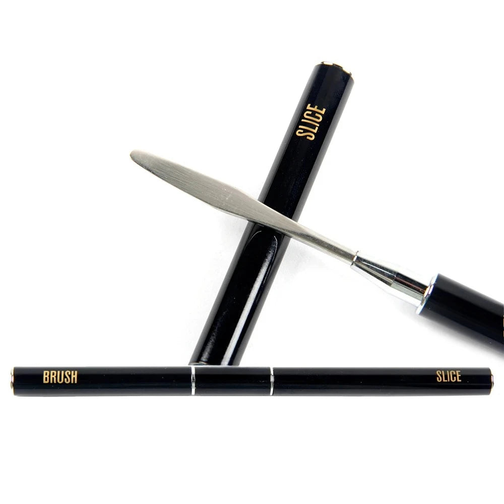 1 Dual-end Acrylic 12 Nail Art Gel Brush Extension Builder Stainless