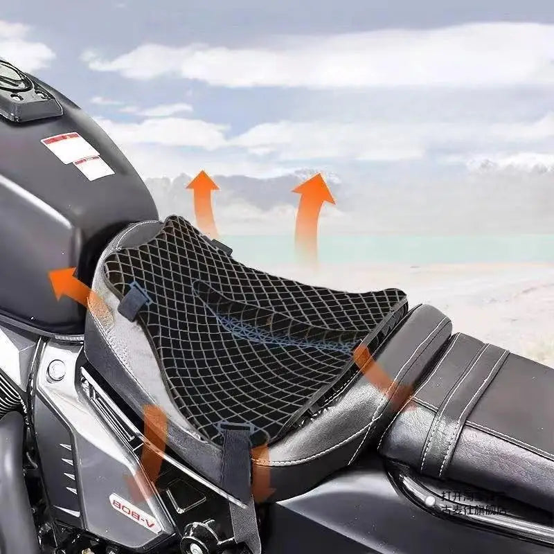 3D Honeycomb Motorcycle Seat Cushion – Cooling Anti-Slip Pad