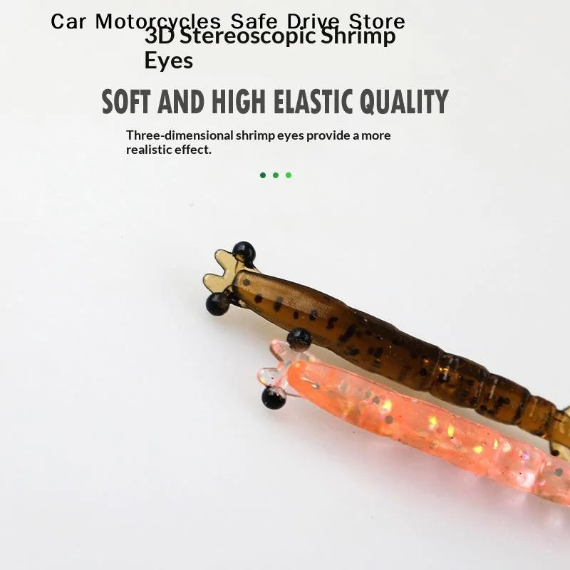 CM20PCS Mini Colored Soft Worm Shrimp Fishing Lure Artificial Baits