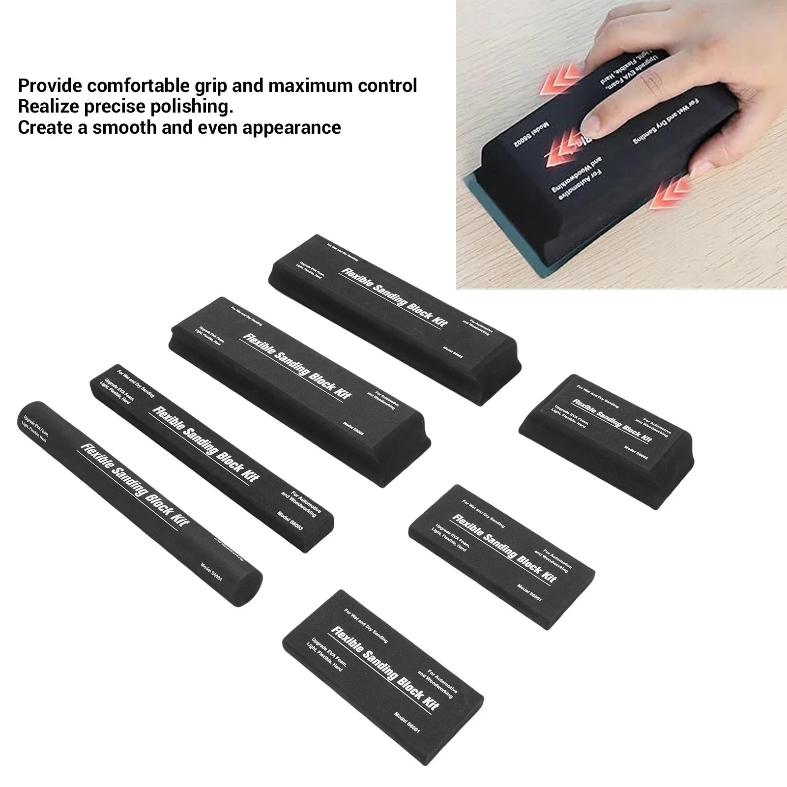 Sanding Block Papers EVA Accurate Control Comfortable Grip Flexible