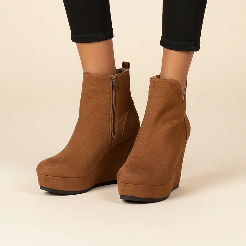 2025 New Women Ankle Boots Thick Soles Sloping Heels Short Boots Casual Outdoor Wedge Shoes Women Warm Platform Snow Boots Women Zpaxo