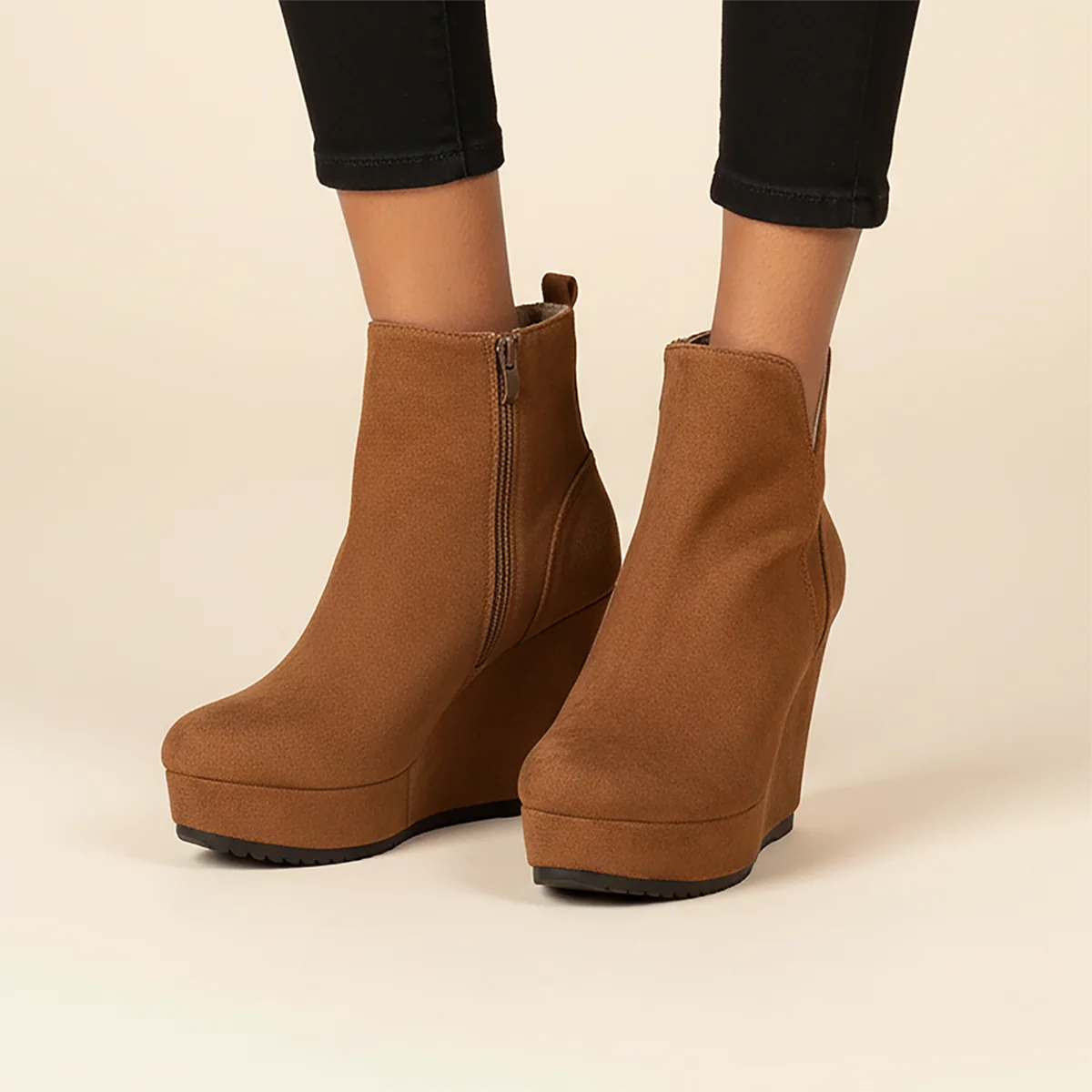 2025 New Women Ankle Boots Thick Soles Sloping Heels Short Boots Casual Outdoor Wedge Shoes Women Warm Platform Snow Boots Women Zpaxo