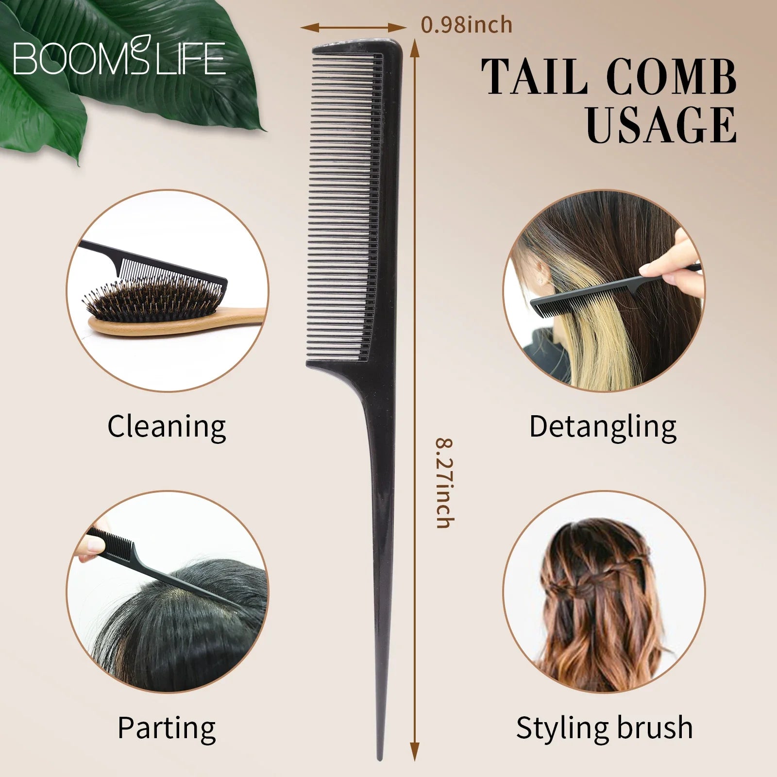 Denman Head Massage Brush Steel Hair Brush Wood HairBrush With Steel Needle Scalp Airbag Hair brush For Hair Combing Zpaxo