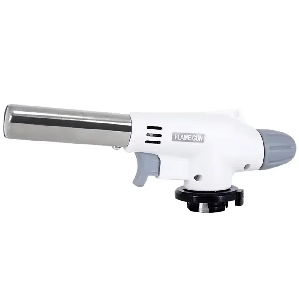 Culinary Professional Kitchen Butane Torch Flame Gun Blowtorch Cooking Soldering Butane AutoIgnition gas-Burner Lighter Heating Zpaxo WHITE
