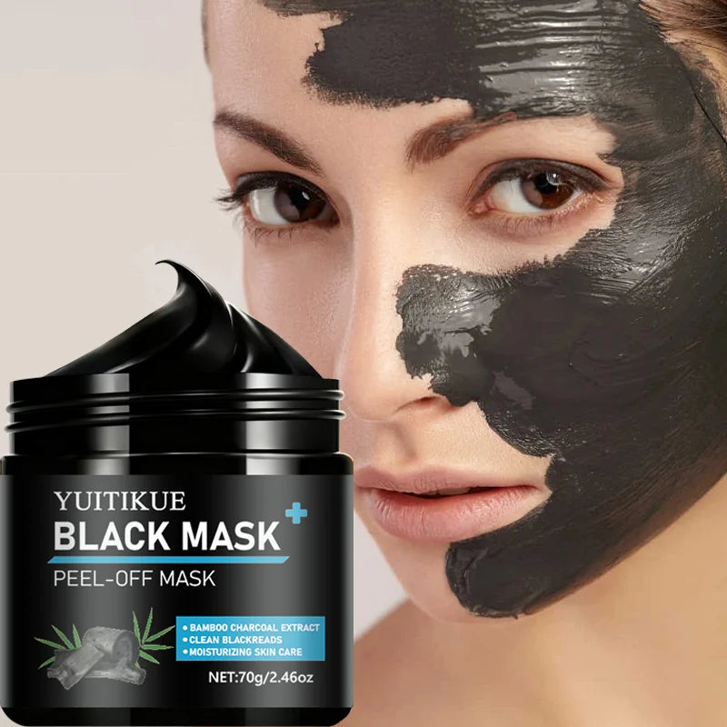 YUITIKUE Bamboo Charcoal Peel-Off Black Mask – Pore Purifying Peel-Off Face Mask Zpaxo