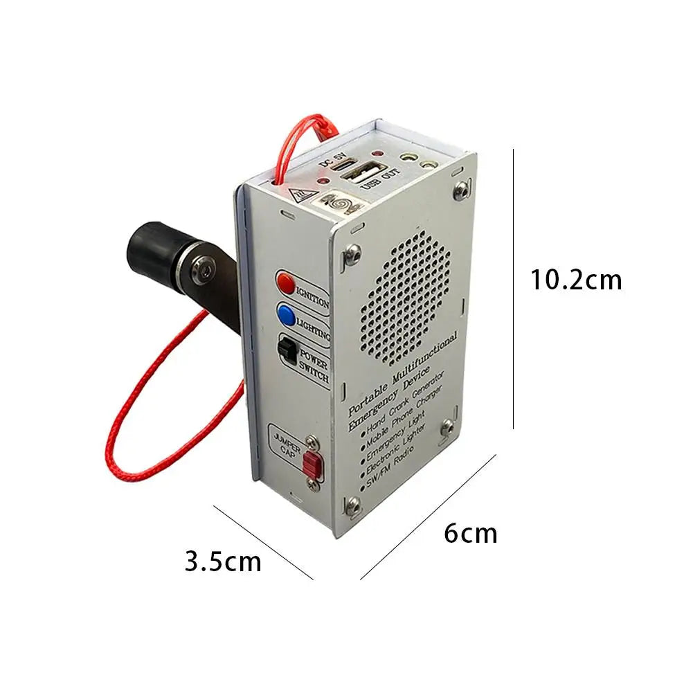 Hand Crank Emergency Backup Power Generator USB Charger with Radio Flashlight for Outdoor Camping Survival Equipment Zpaxo