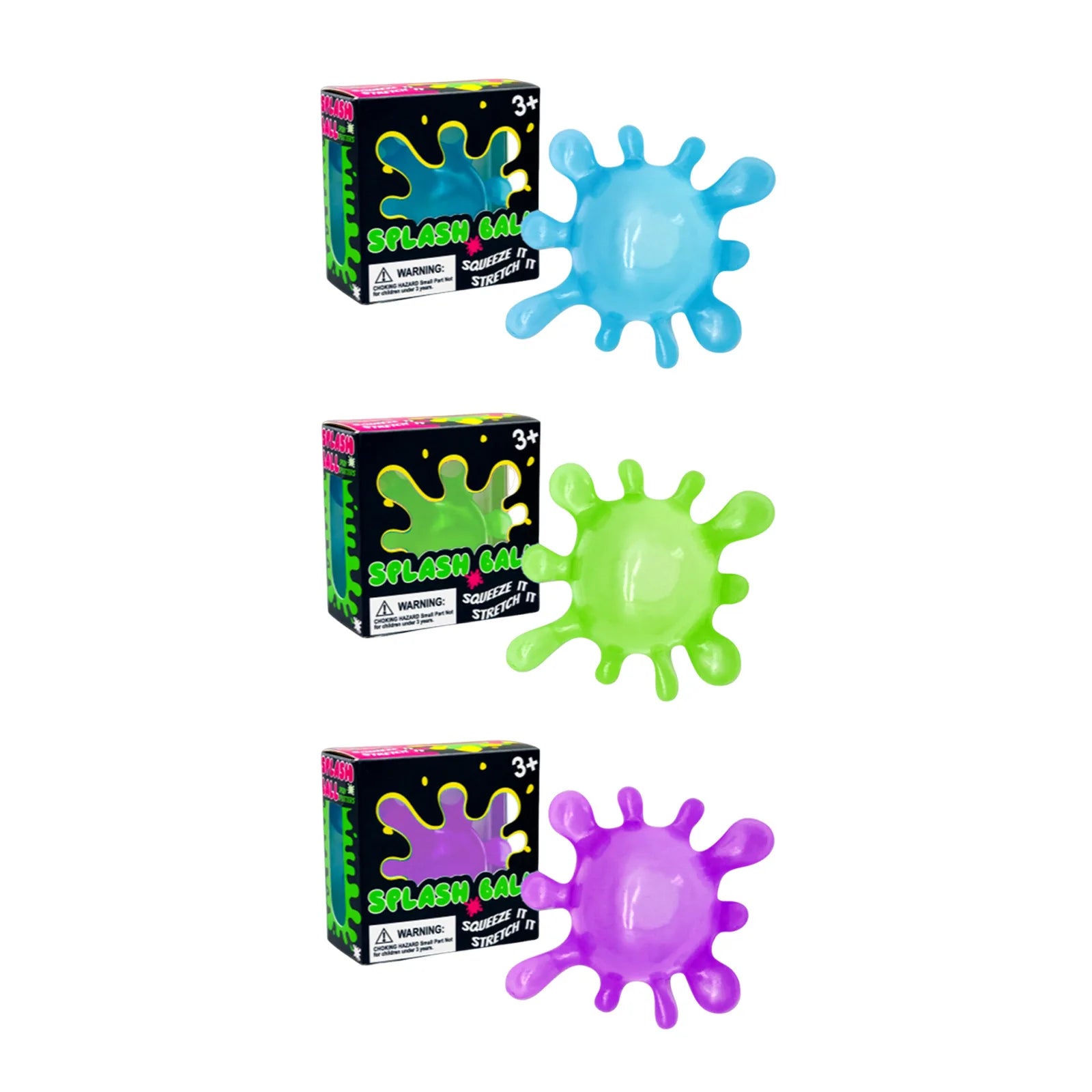 Splash Squeeze Stress Ball Slow Rise Fidget Toy Adults &amp; Kids Fidget Stress Ball Zpaxo 3 Color Series