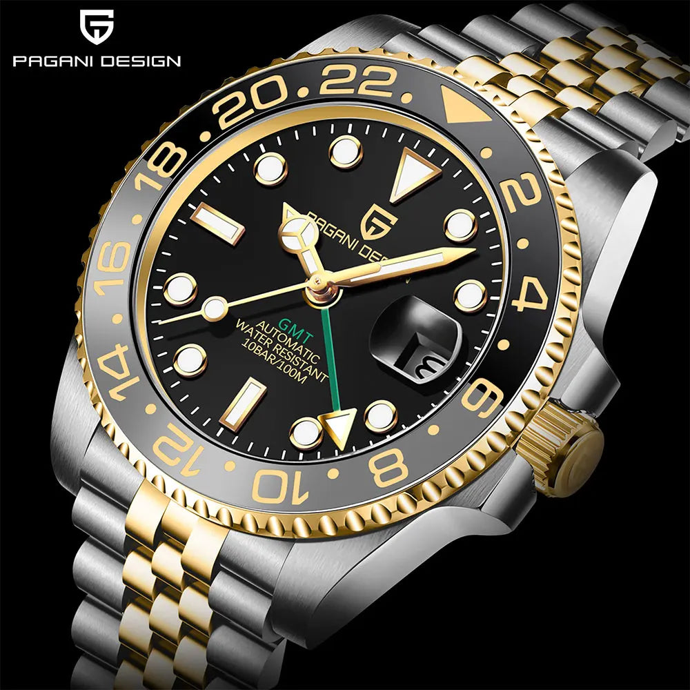 New GMT Watch PAGANI DESIGN 40mm Men Wristwatch Classic Luxury Mechanical Watches Top Brand 100M Waterproof Watches for Man 2026 Zpaxo