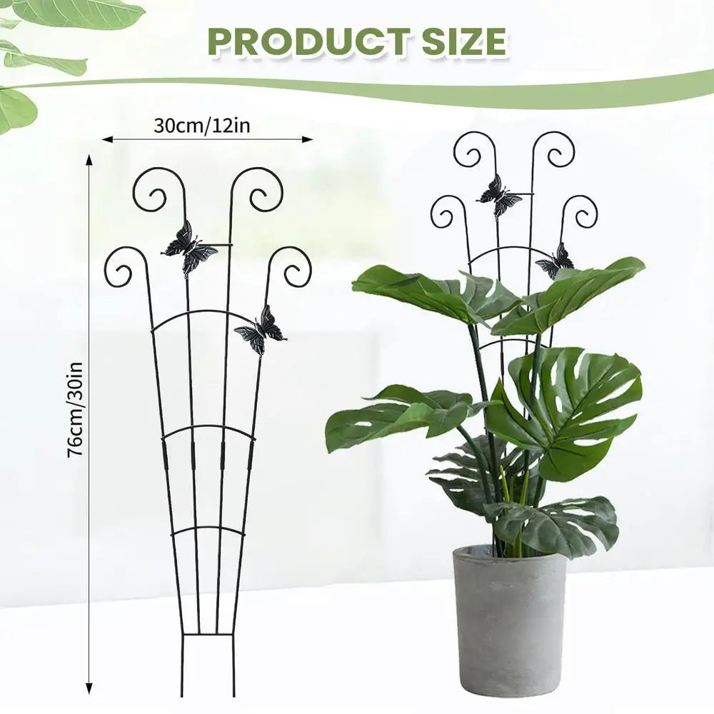 Climbing Plant Trellis – 76cm Iron Vine & Flower Support Stake Plant Trellis Support Zpaxo B