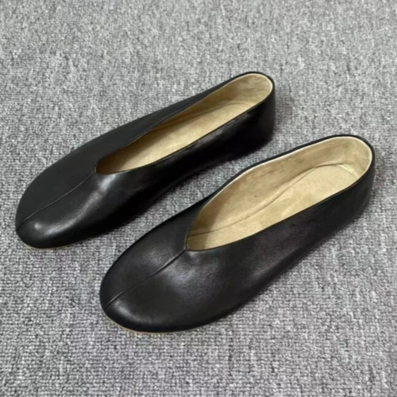 Women's Round Closed Toe Comfortable Solid Single Shoes Spring Autumn Zpaxo