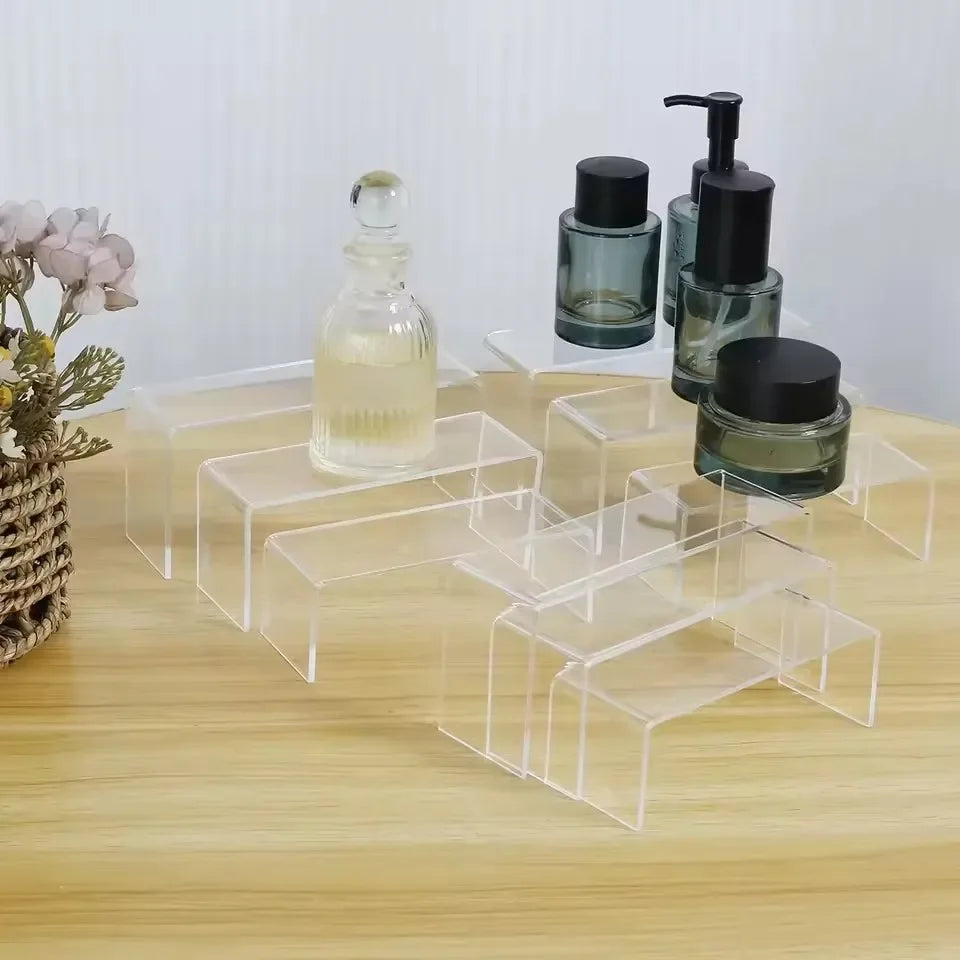 3/6/9/12Pc Clear Acrylic Display Stand Cosmetic Bag Jewelry Showcase Cup Holder for Home Shop statue Model Pottery Display Riser Zpaxo