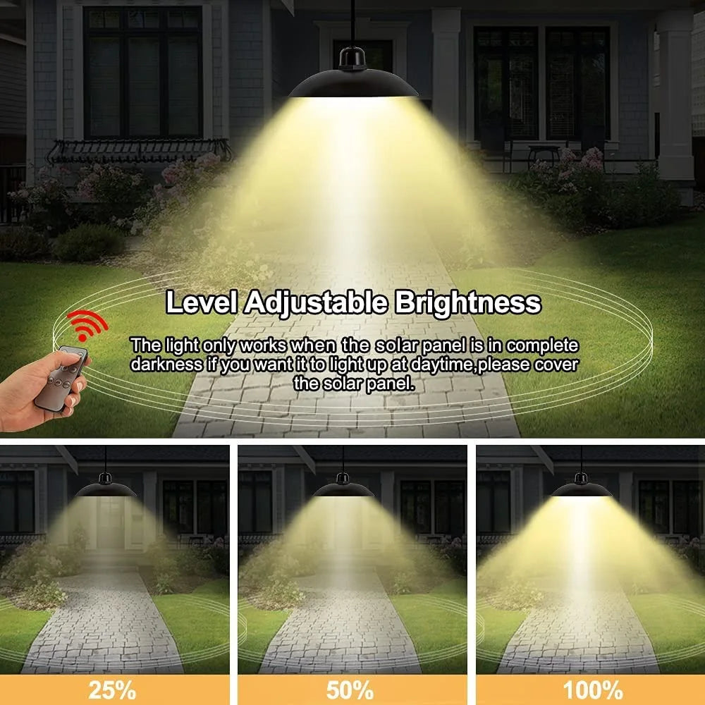 Solar LED Pendant Light Remote Control Outdoor Lighting Garden Patio Zpaxo