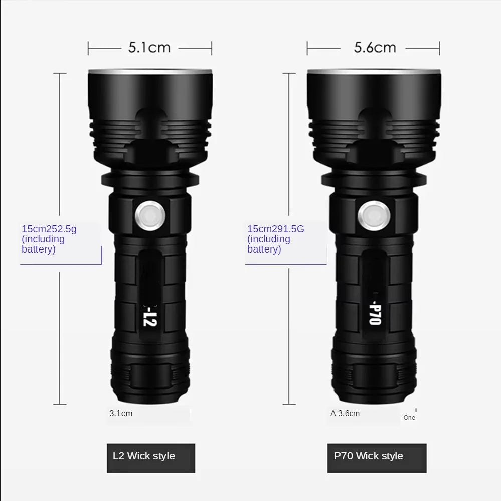 POCKETMAN P70 LED Tactical Flashlight – USB Rechargeable Torch