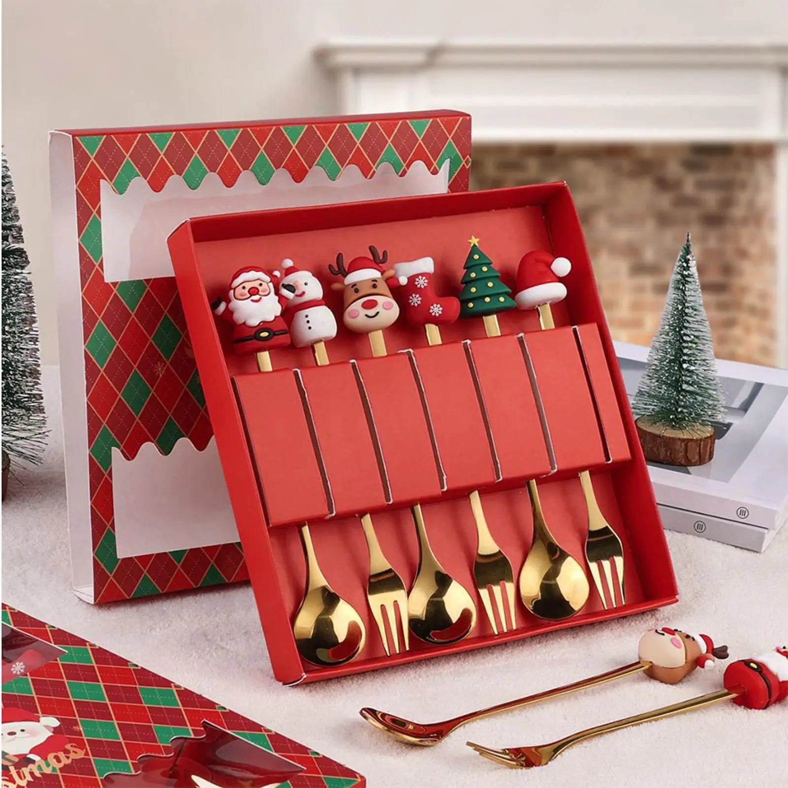 Mini Spoons Stainless Steel Dishwasher Safe Forks Christmas Stirring