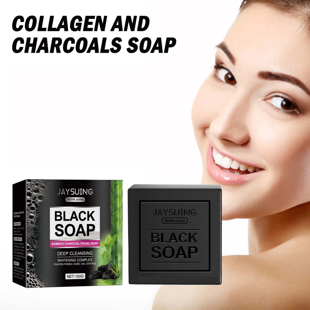 Bamboo Charcoal Face Soap – Deep Cleansing & Blackhead Remover Facial Cleansing Soap Zpaxo