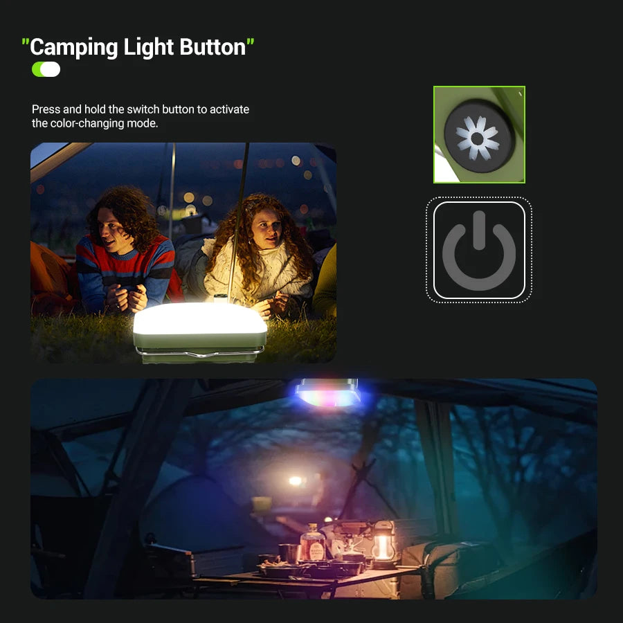 RGB LED Camping Lantern – 7-Mode Rechargeable Tent Light Camping Lantern Zpaxo