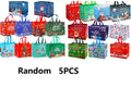Random Christmas Bags Shopping Storage Tote Reusable Foldable Ba Zpaxo Random 5PCS 32x25cm