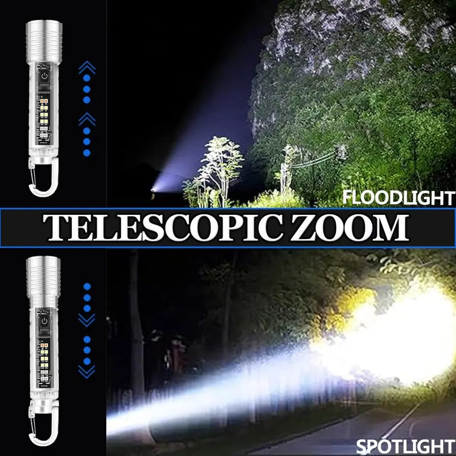 POCKETMAN 3800LM LED Flashlight – 8 Modes & COB Side Light