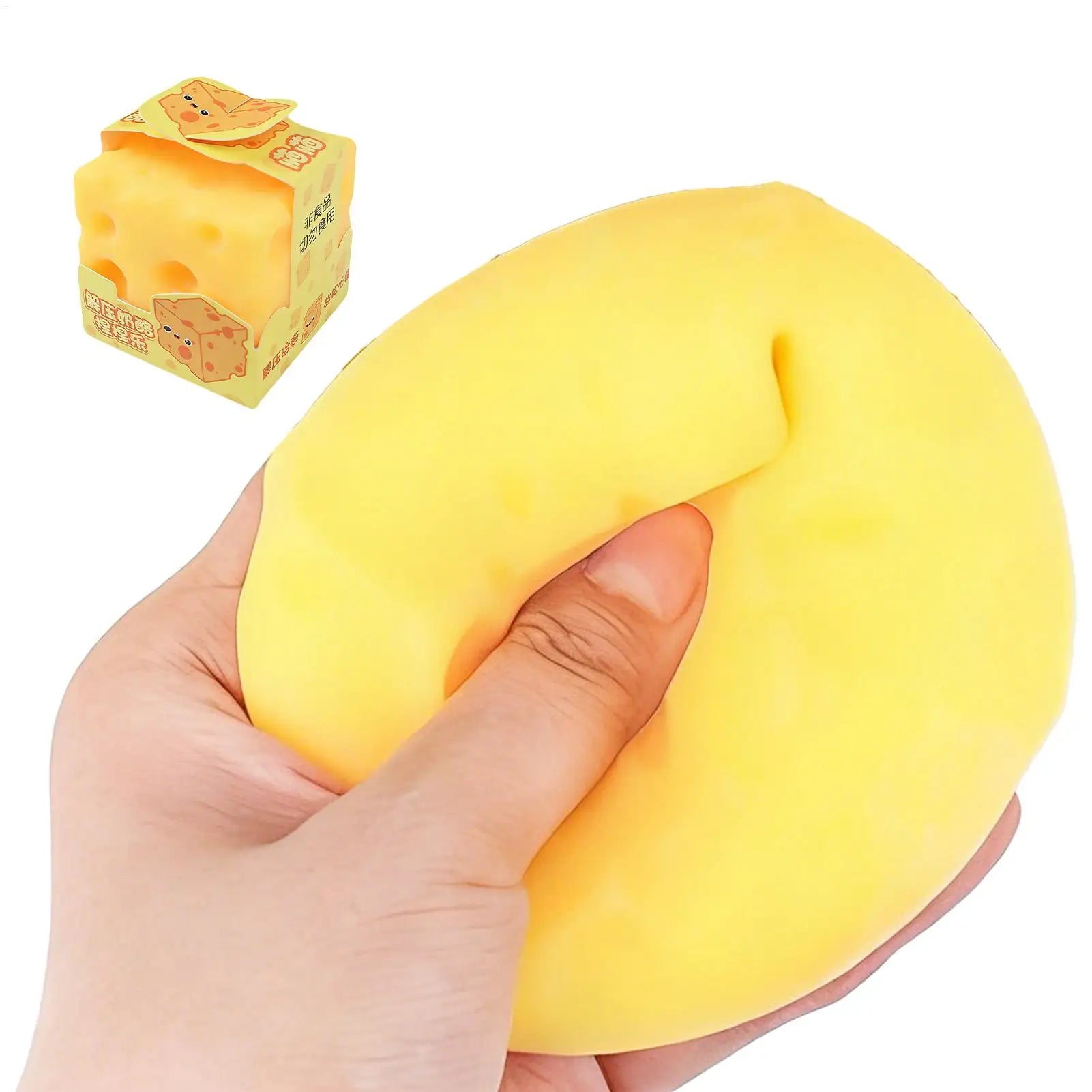 Cheese Stress Toy Sensory Pinching Fidget Soft Squeeze Novelty Kids