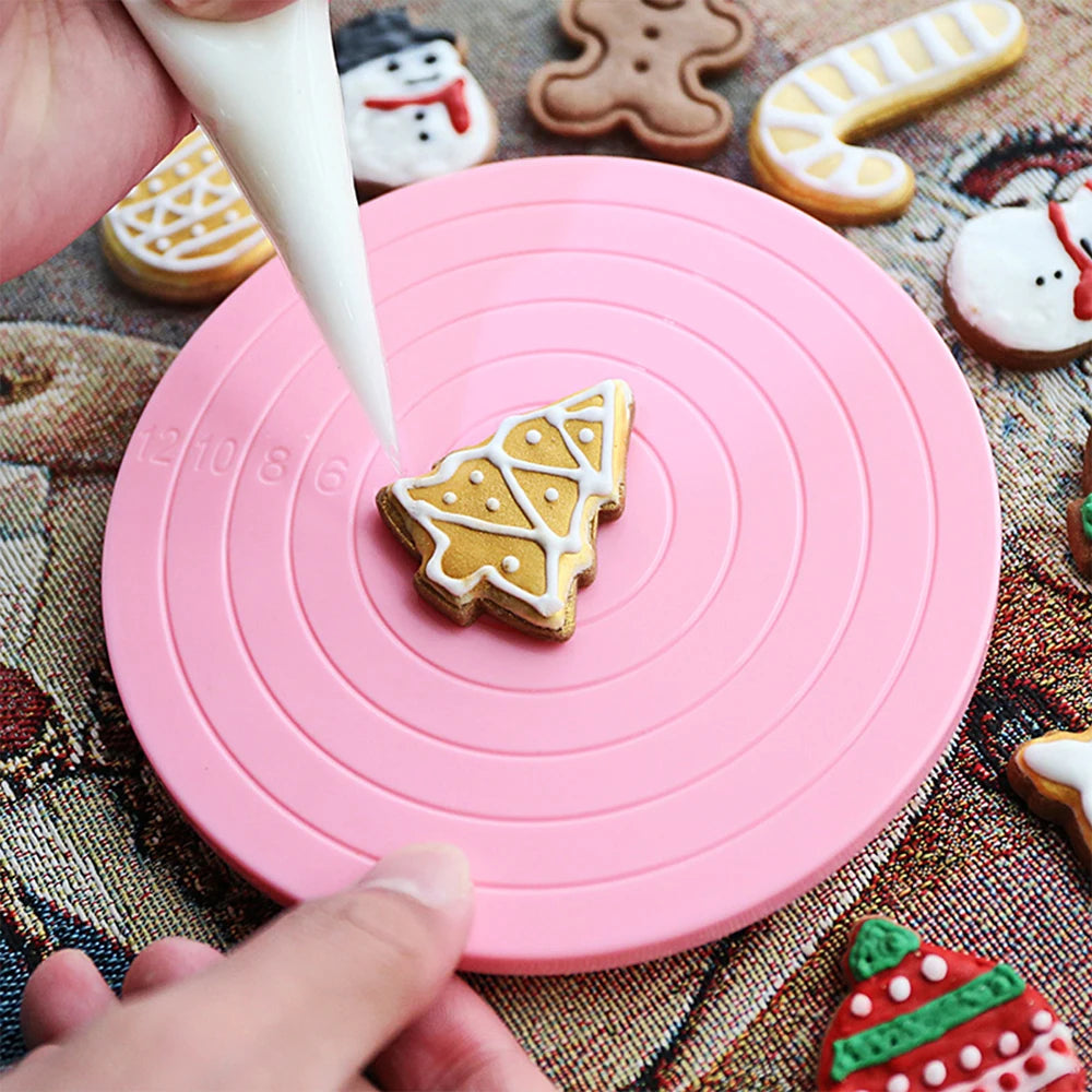 Mini Cake Turntable 360 Degree Revolving Cookie Fondant Platform Turntable Cake Decorating Baking Accessories Zpaxo