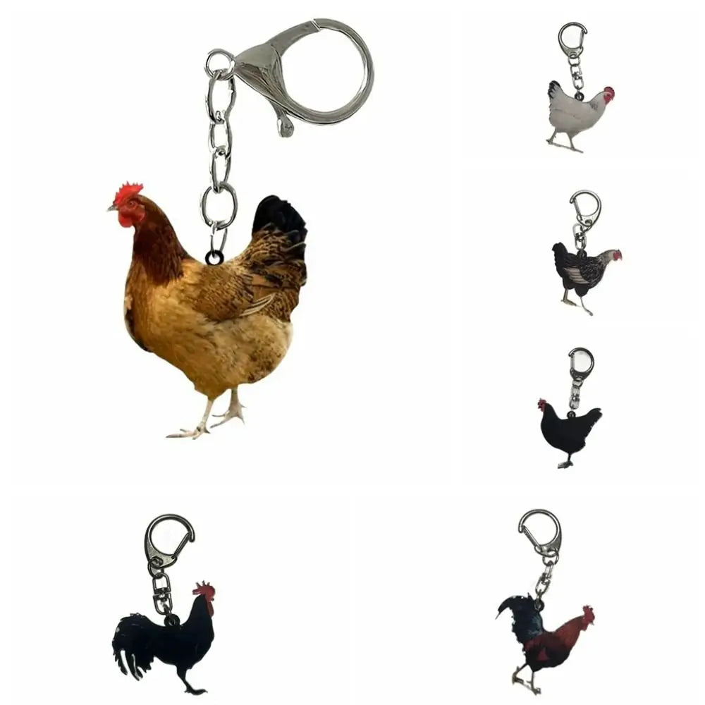 Hanging Accessory Rooster Chicken Acrylic Keychain Hen Acrylic Backpack Pendant Funny Creative Bag Hanging Couple Zpaxo