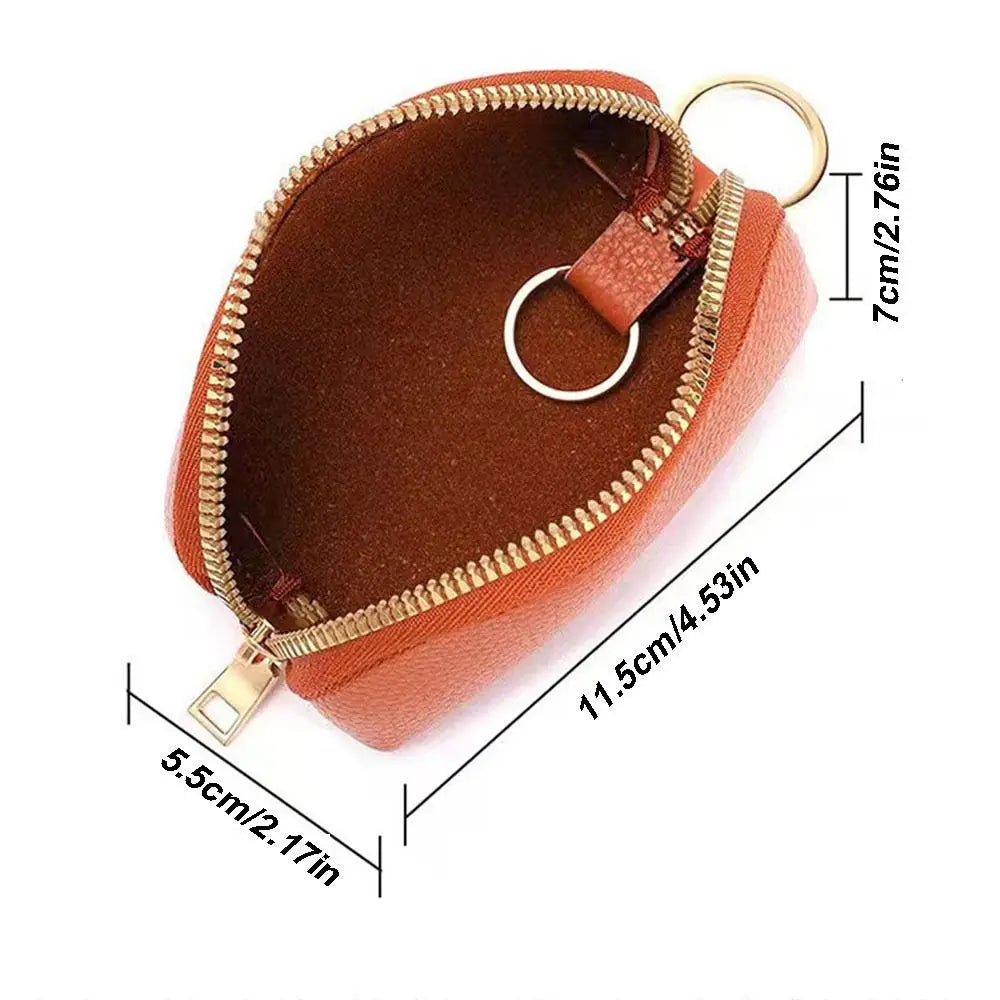 Key Pouch Fashion Zipper Key Holder Simple Zipper Closure Car Key Storage Bag PU Durable Car Key Protect Cover Household Zpaxo