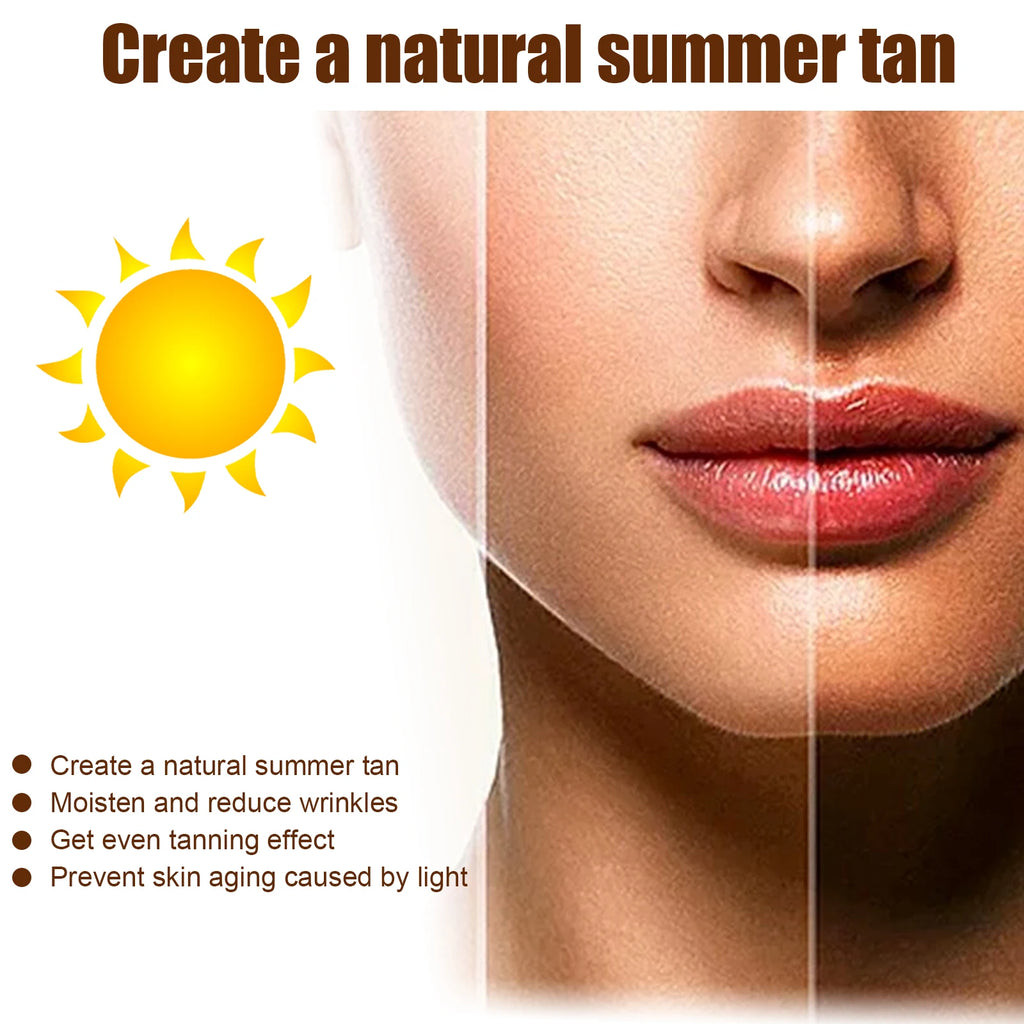 Self-Tanning Cream Intensive Tanning UV Protective Outdoor Summer Beach Brown Bronzer Long Lasting Sunless Fake Tan Body Lotion Zpaxo