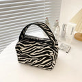 2026 Fashion Makeup Bag Panther Pattern Handbag, Casual Toilet Bag, Women's Bag, Portable Large Capacity Storage Bag Zpaxo zebra stripe