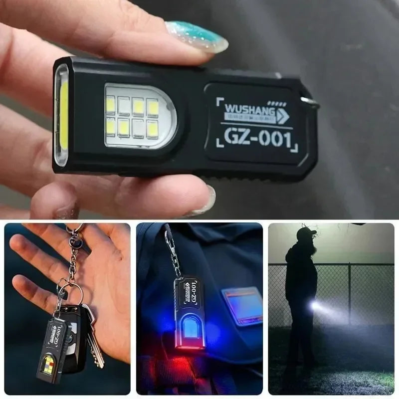 Mini LED COB Keychain Flashlight – Rechargeable EDC Torch