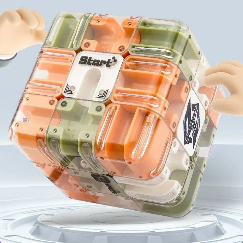 3D Maze Puzzle Cube Rolling Ball Magic Labyrinth Game Kids