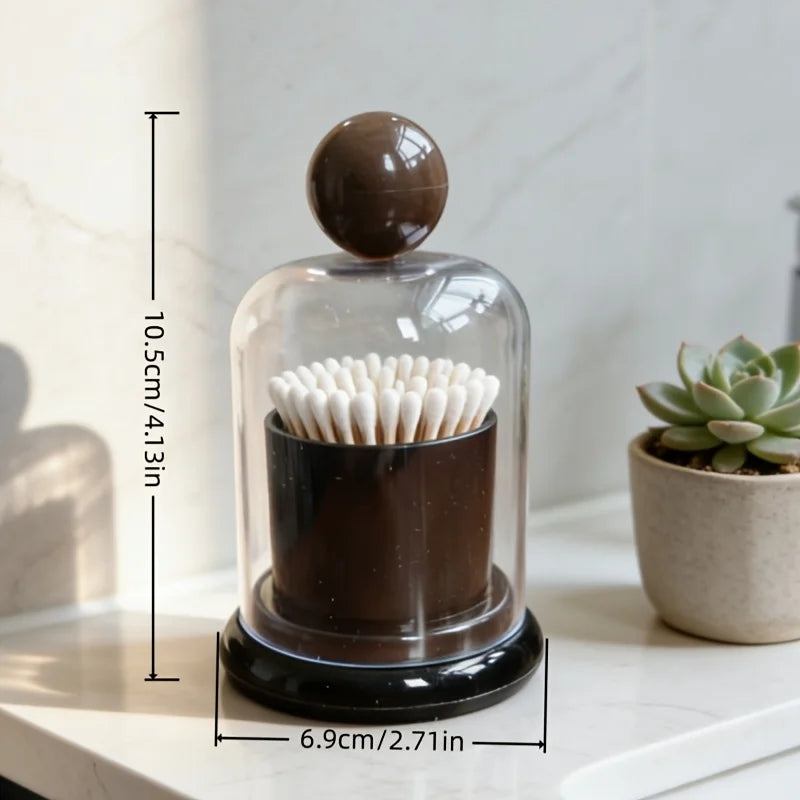 1 Acrylic Swab&toothpick Holder Dustproof Dome Lid Minimalist Nordic