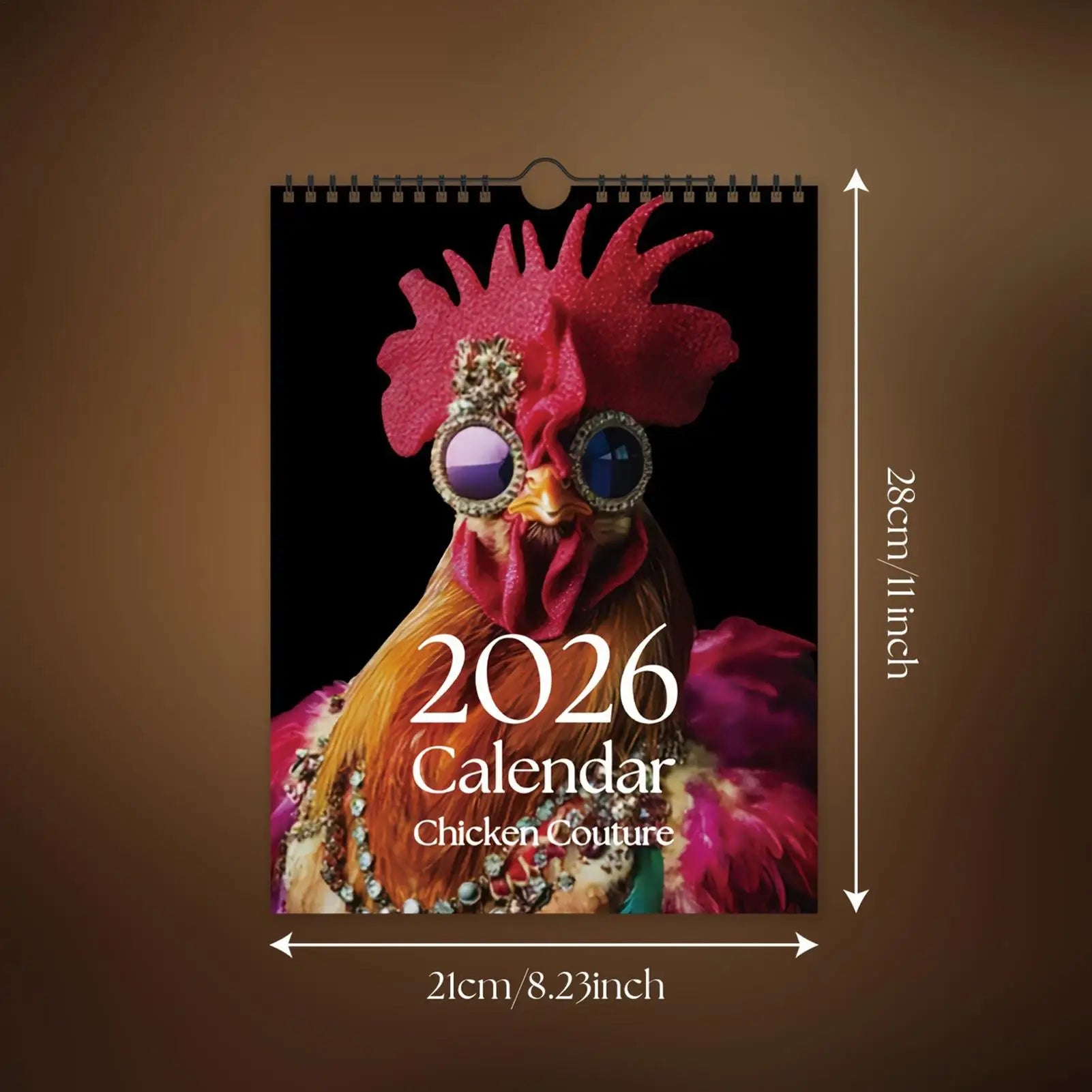2026 Wall Calendar Natural Hen Themed Funny Gag Chicken Lovers